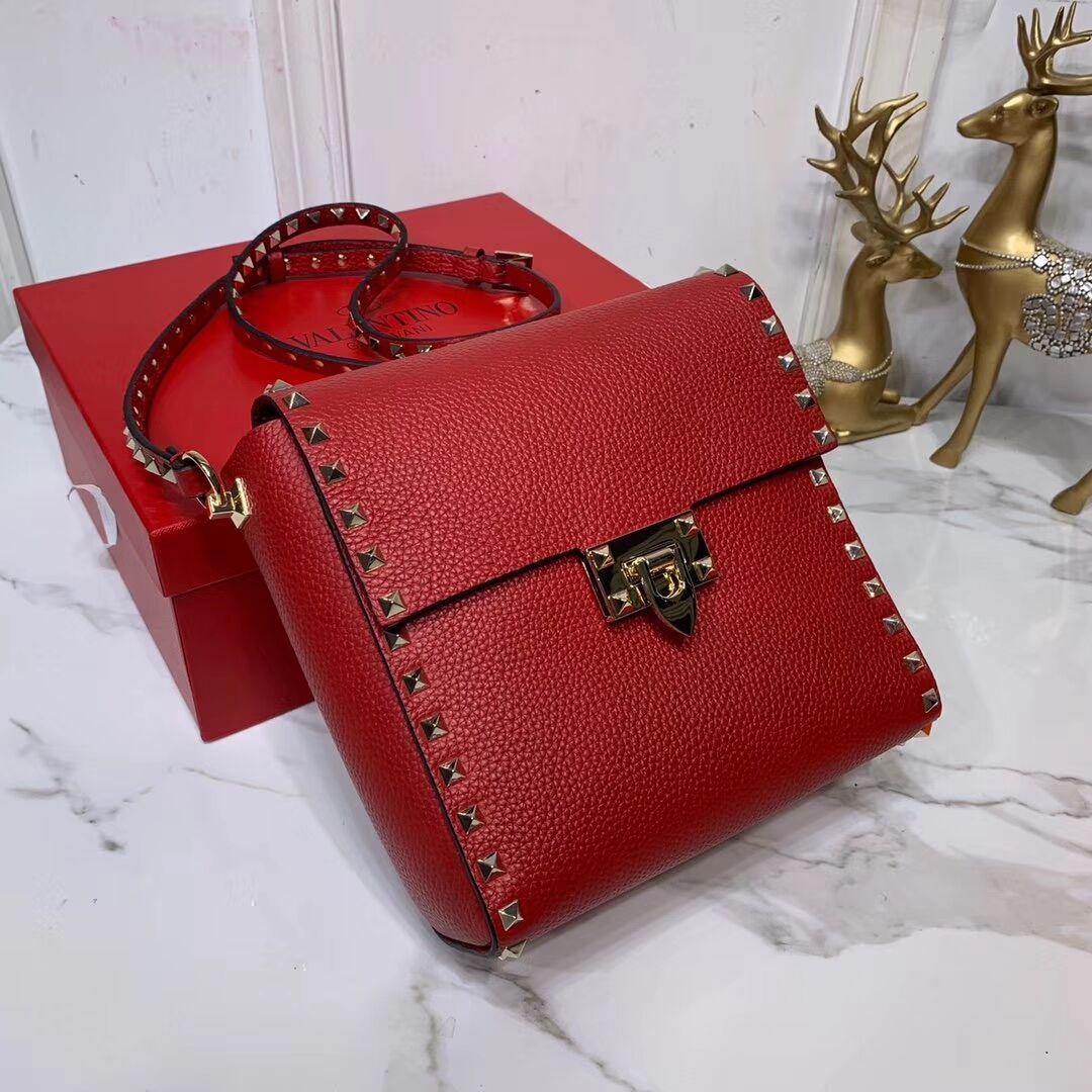 VALENTINO Origianl leather shoulder bag V0182 red
