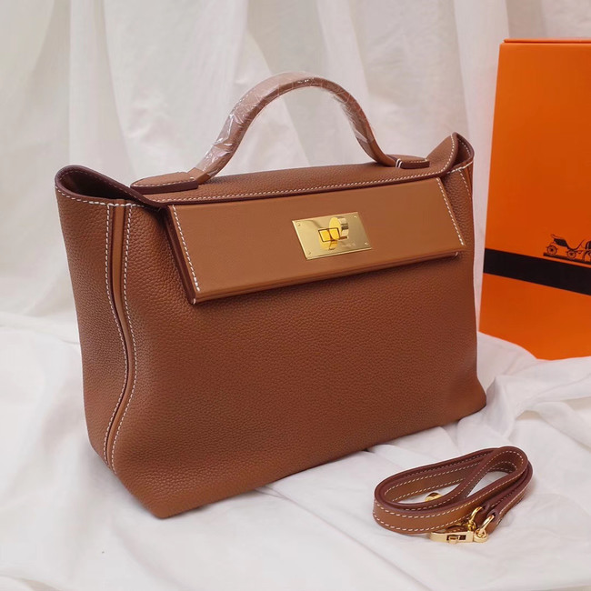 Hermes Kelly togo Leather Tote Bag H2424 brown