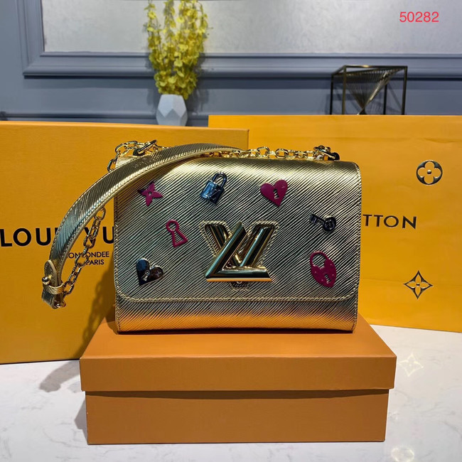 Louis vuitton original epi leather twist M50282 gold