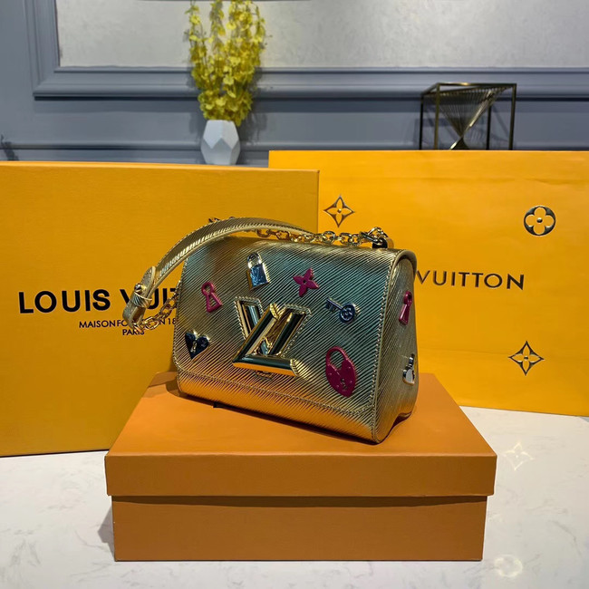 Louis vuitton original epi leather twist M50332 gold