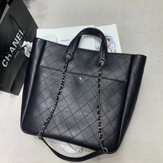 CHANEL Large zip shopping bag AS1299 black