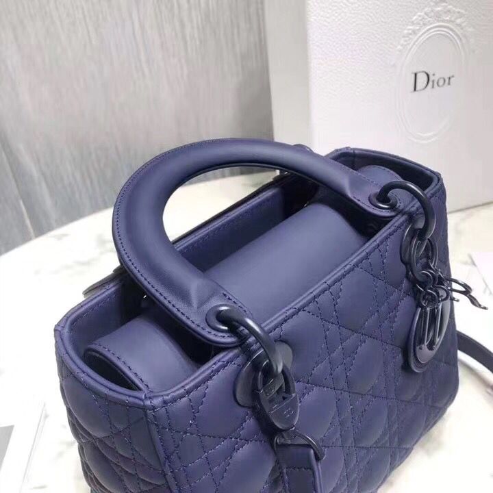 Dior LADY DIOR CALFSKIN BAG M0575 Dark Blue