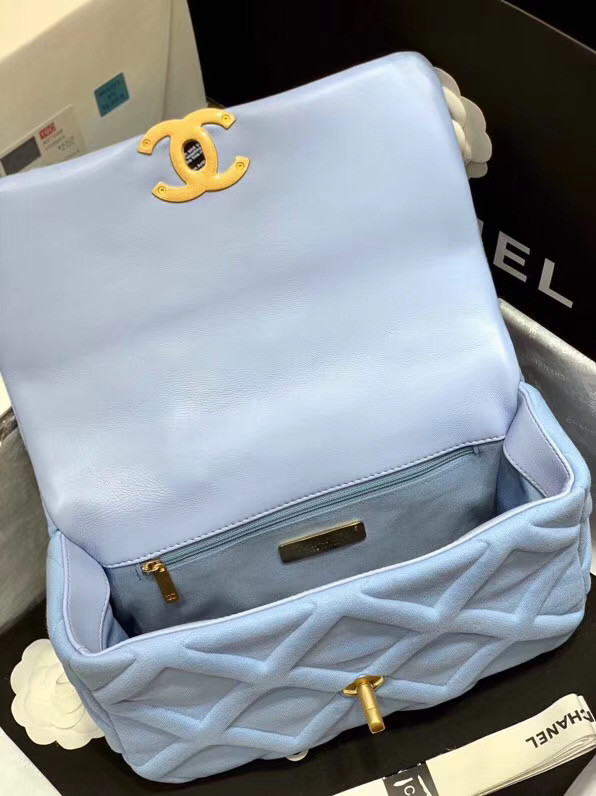 CHANEL 19 Flap Bag AS1161 light blue