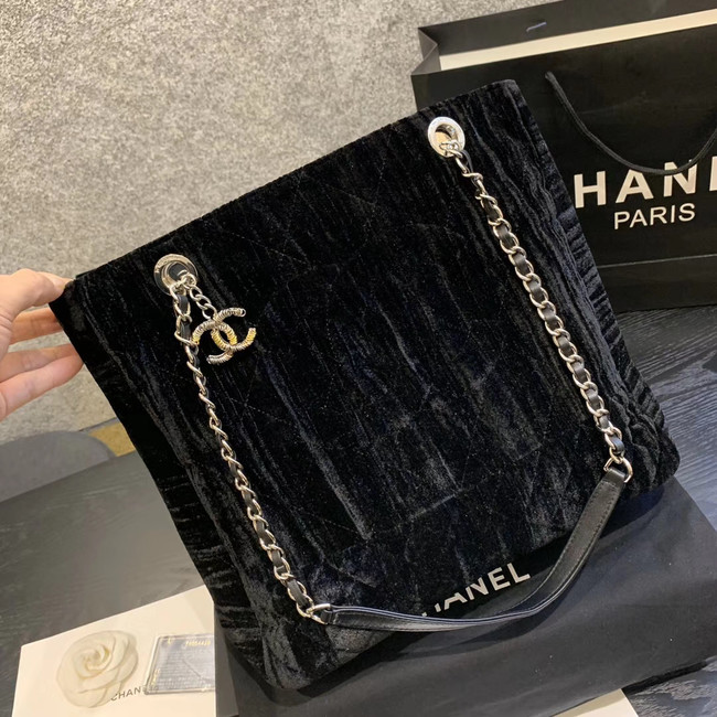 Chanel velvet Shoulder Bag AS1516 Black