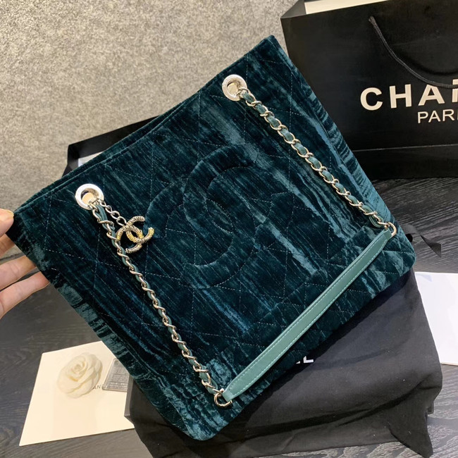 Chanel velvet Shoulder Bag AS1516 blue