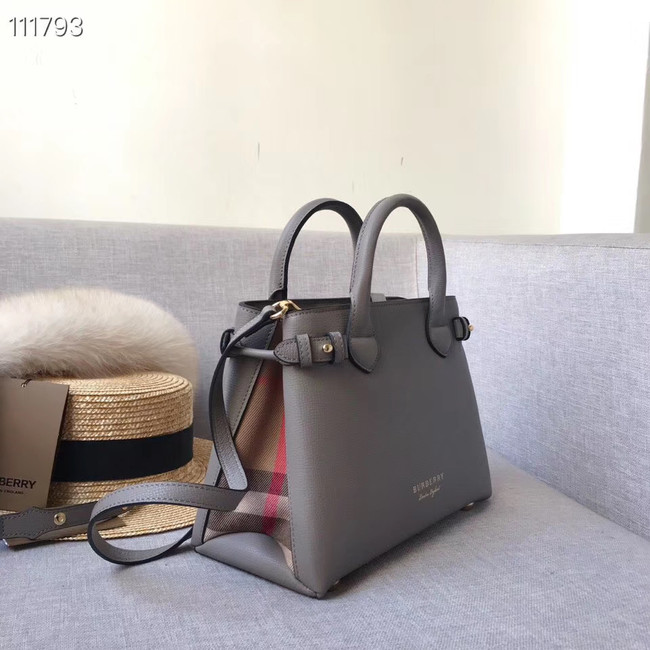 BurBerry Leather Tote Bag 7461 grey