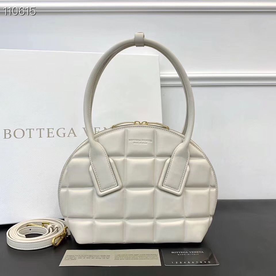 Bottega Veneta Original Woven Leather Square Shell Bag BV67130 White