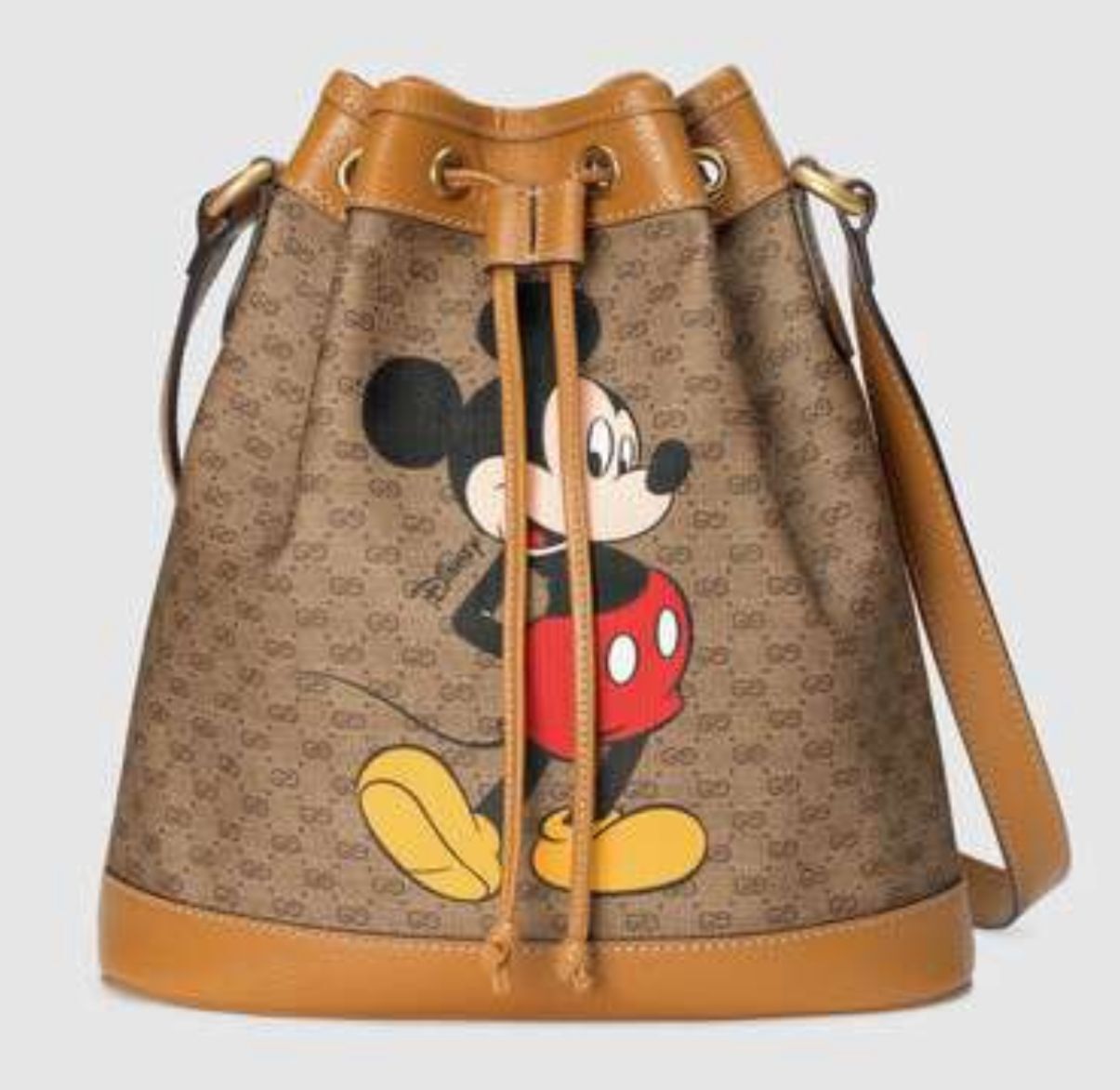 Gucci Disney x Mickey Mouse Small Bucket Bag 602691 Brown