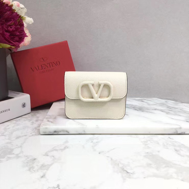 VALENTINO Origianl leather Card Holder 062 white