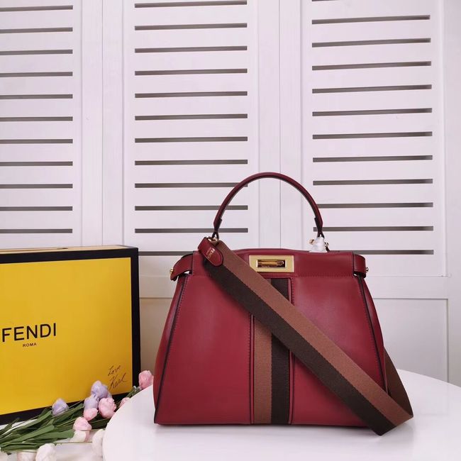 FENDI PEEKABOO ICONIC leather bag F0826 red