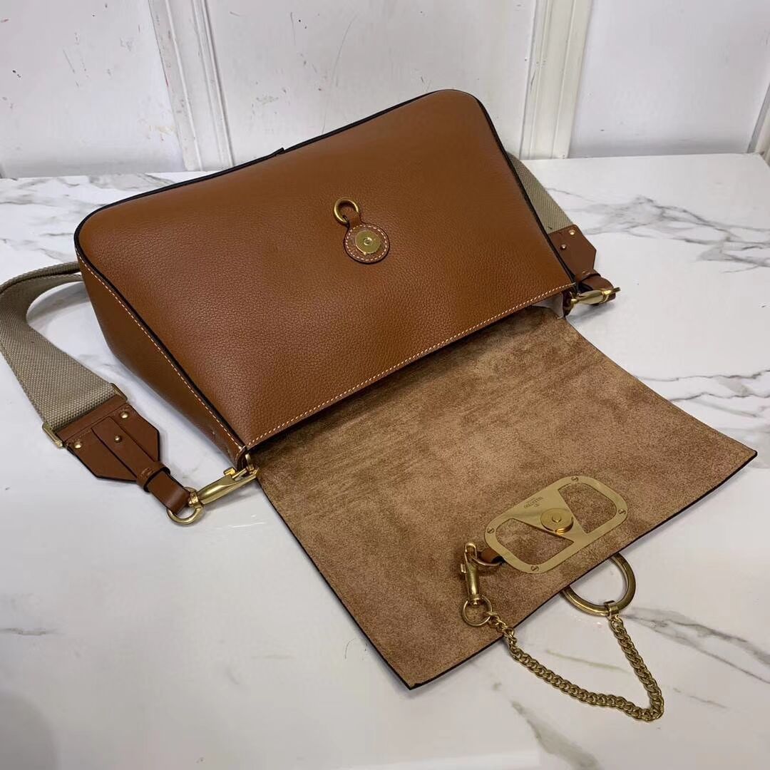 VALENTINO Origianl leather shoulder bag V0888 brown