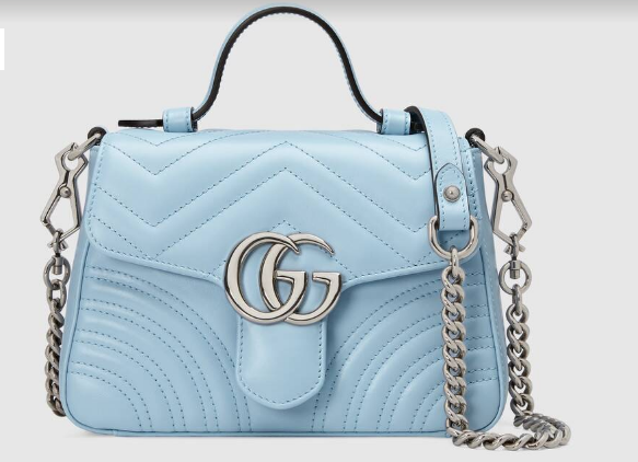 Gucci GG Marmont mini top handle bag 547260 light blue