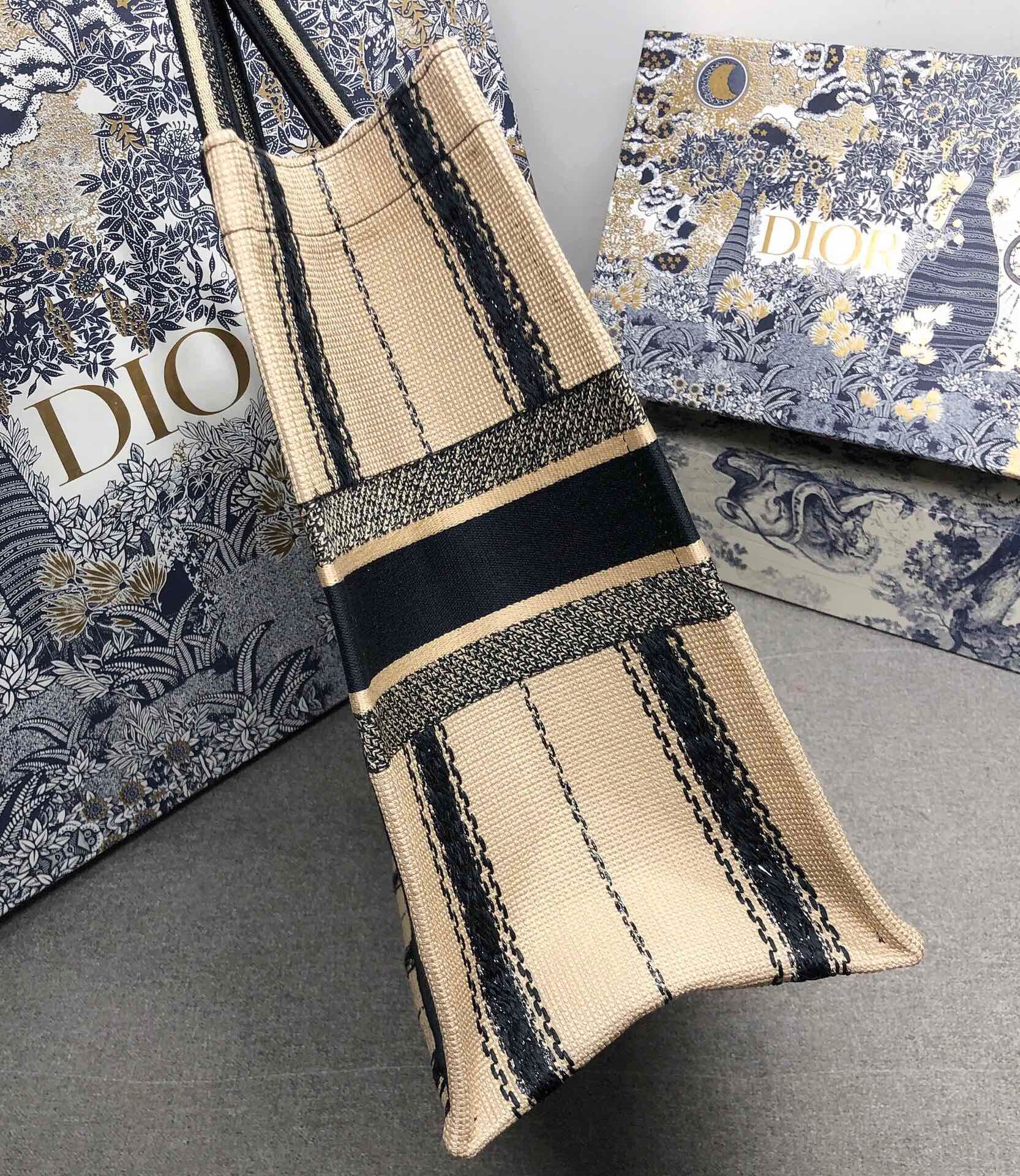 DIOR BOOK TOTE EMBROIDERED CANVAS BAG M1287-9