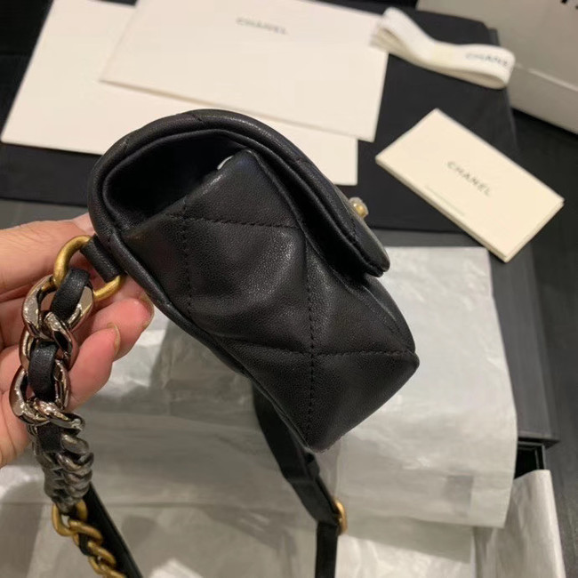 Chanel 19 Bodypack Sheepskin Leather AS1163 black