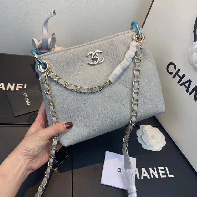 Chanel Small Calfskin hobo bag AS1461 grey