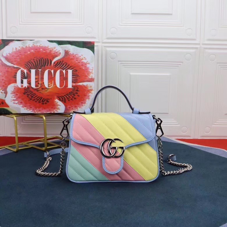 Gucci GG Marmont mini top handle bag 547260 Multicolored