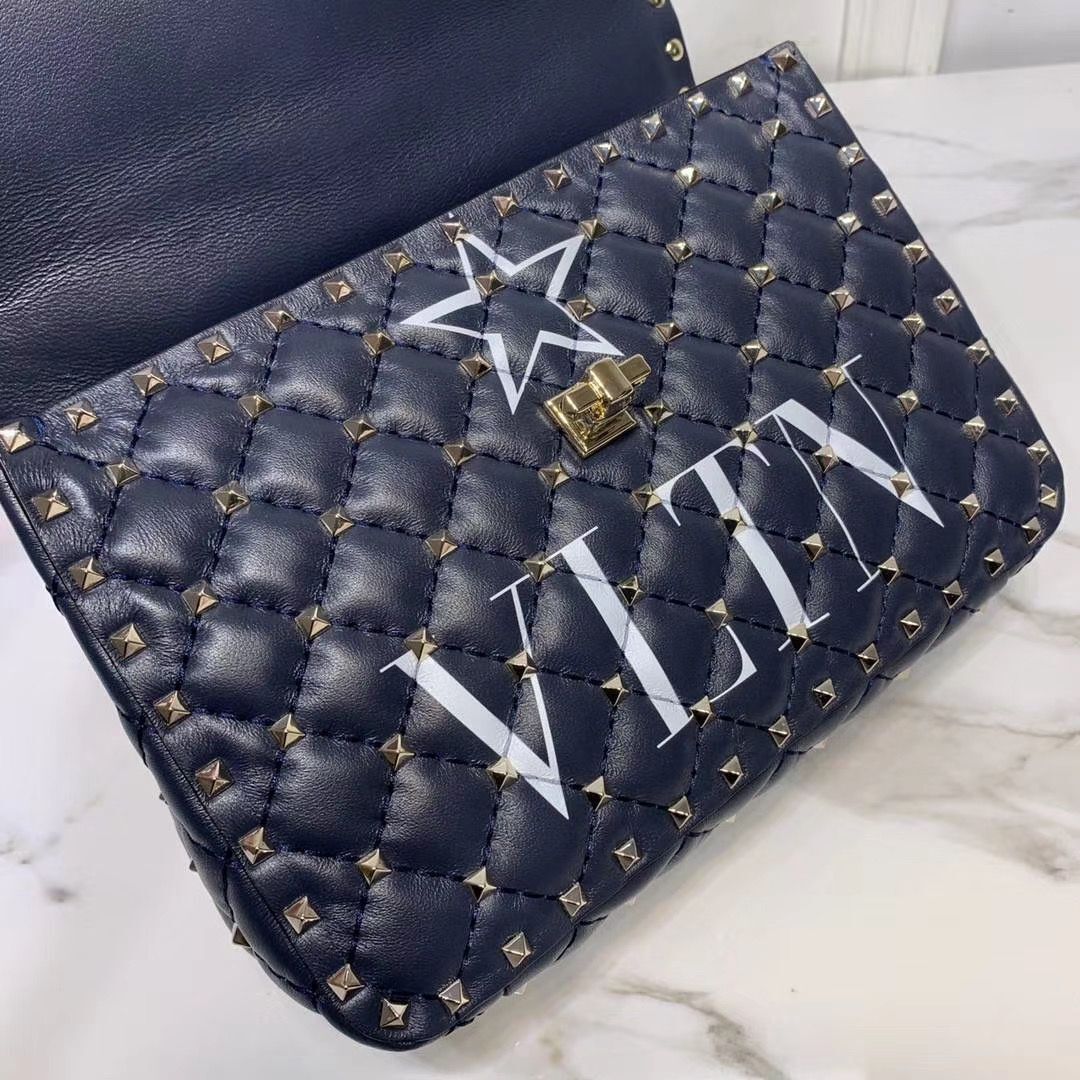 VALENTINO Origianl leather shoulder bag V0122H Pentagram Black