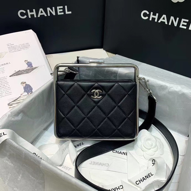 Chanel Original Sheepskin Leather clutch bag AS1732 black