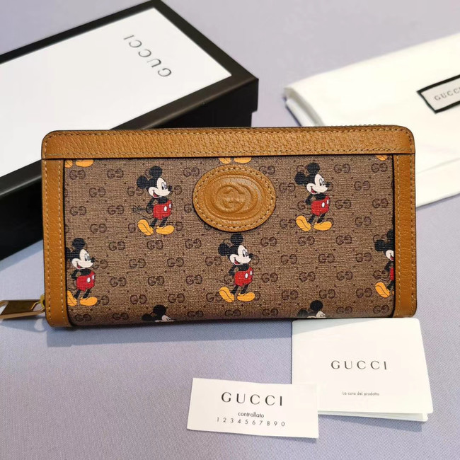 Gucci Disney x zip around wallet 602532 brown