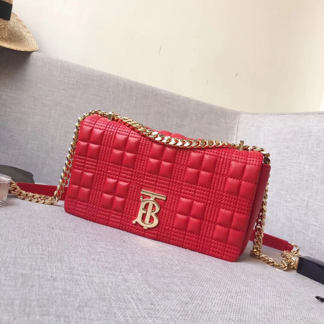 BurBerry Leather Shoulder Bag 7462 red