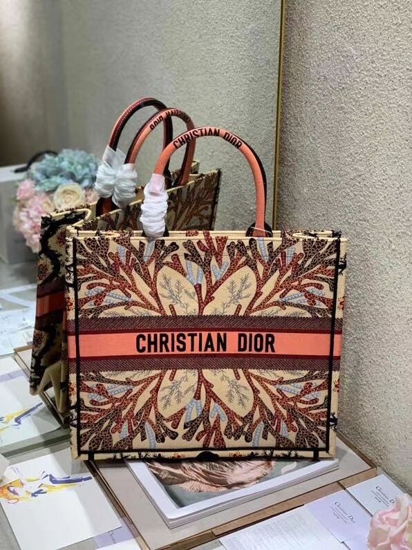 DIOR BOOK TOTE EMBROIDERED CANVAS BAG C1287-11