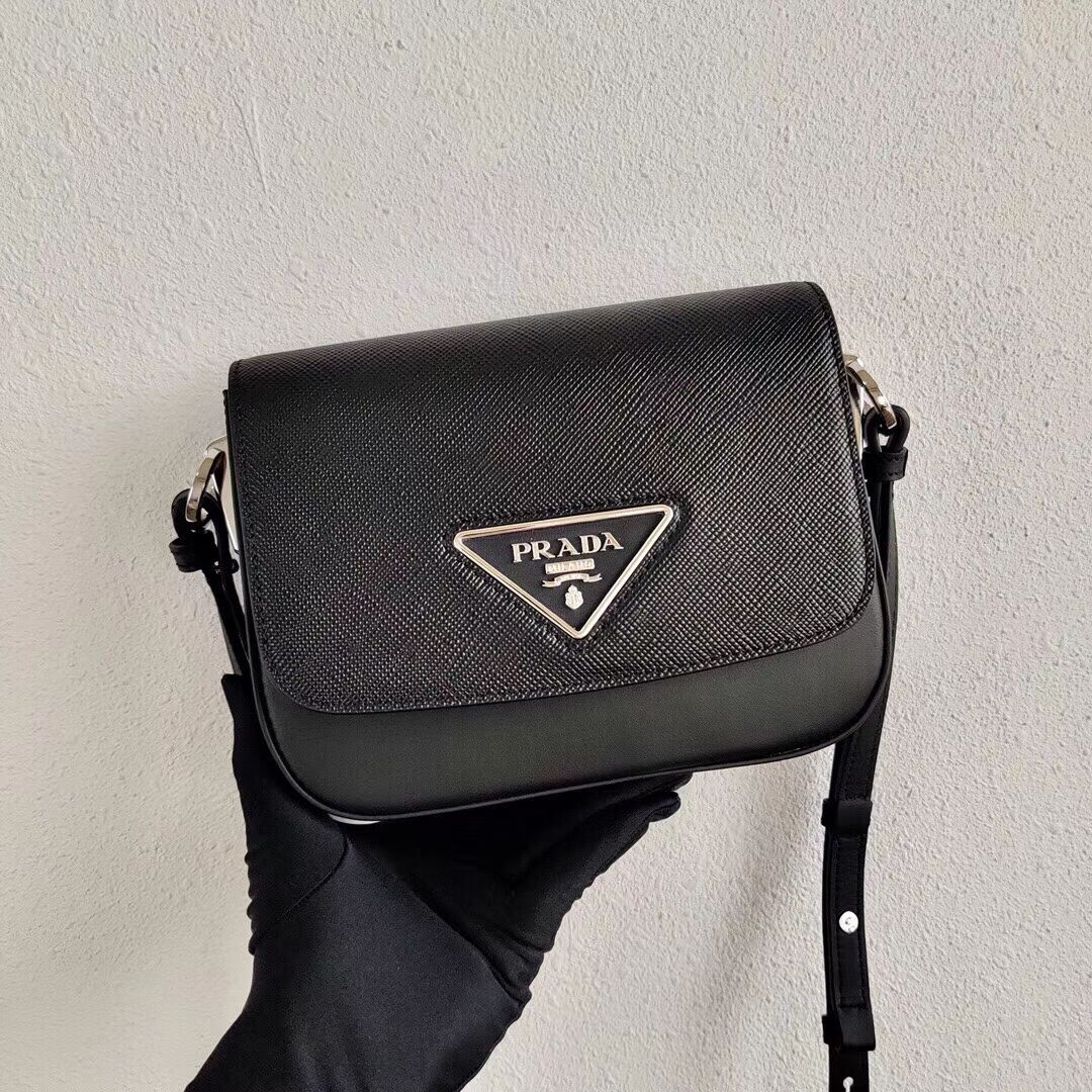 Prada Saffiano leather mini shoulder bag 2BD249 black