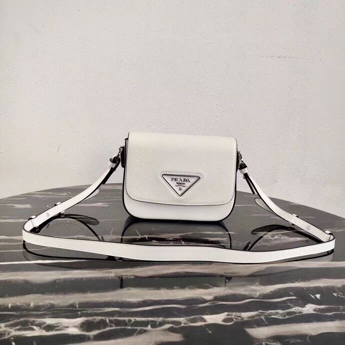 Prada Saffiano leather mini shoulder bag 2BD249 white