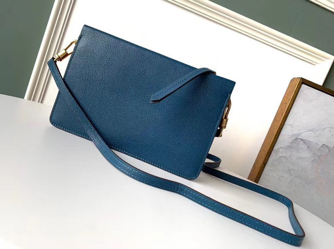 GIVENCHY leather and suede shoulder bag 9337 blue
