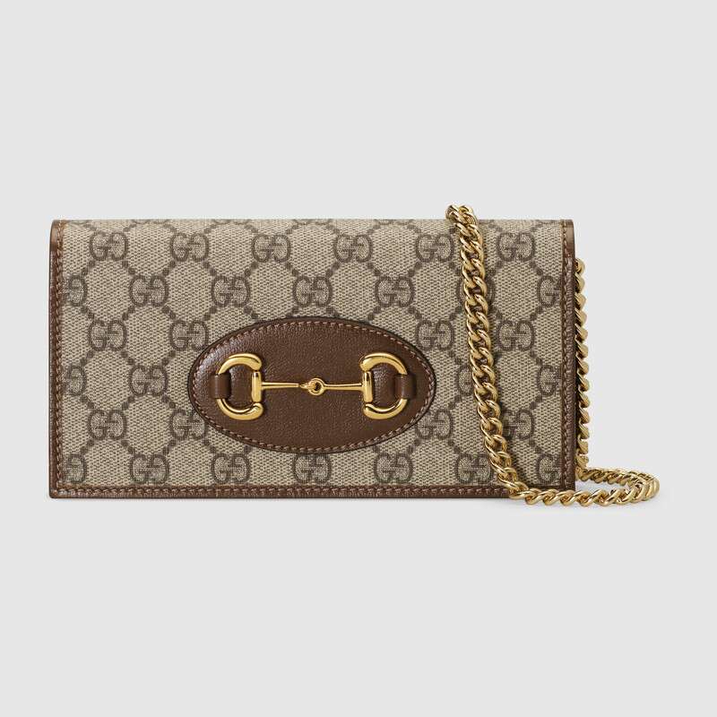 Gucci Horsebit 1955 wallet with chain 621892 brown