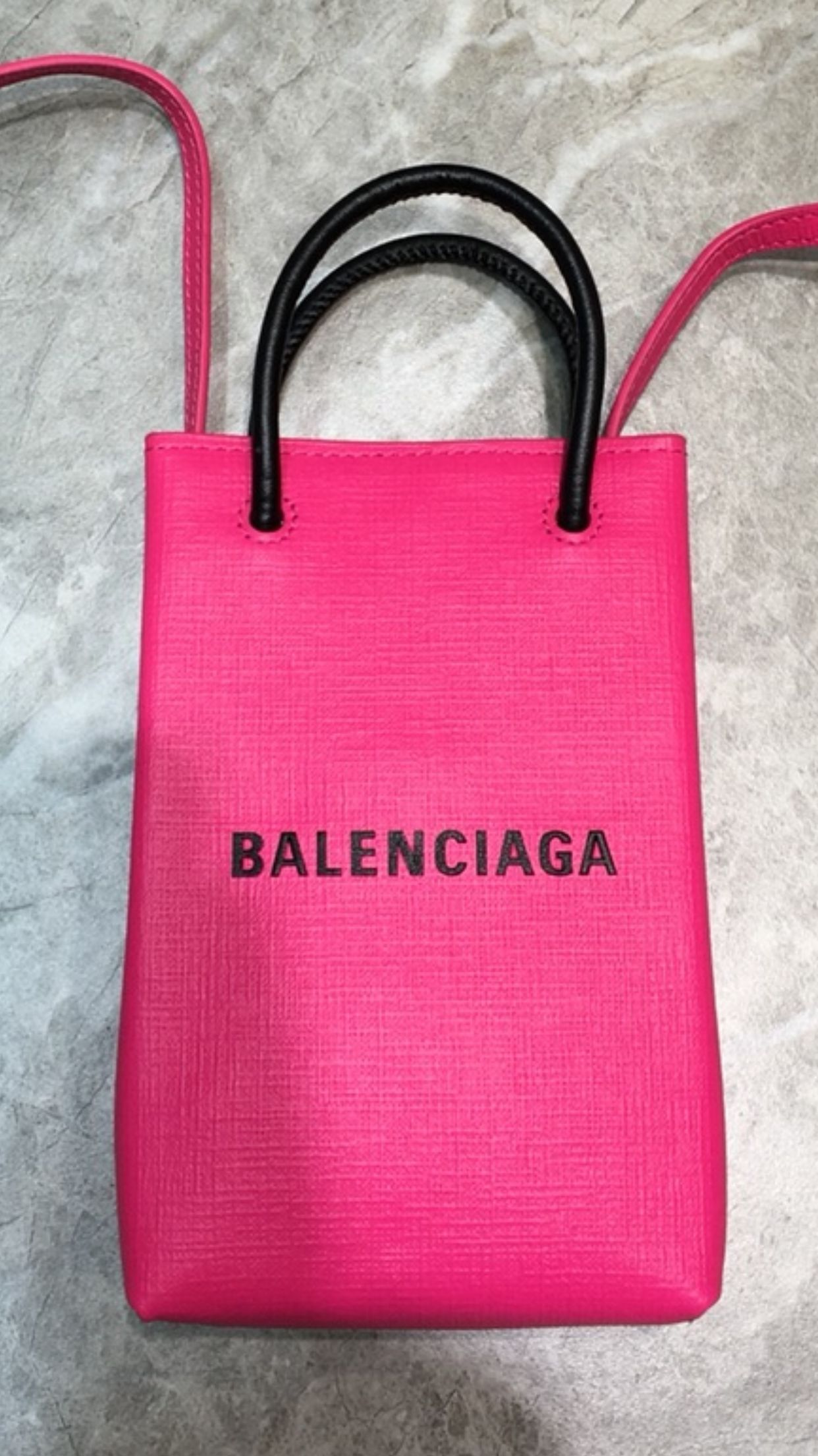 Balenciaga Original Leather Mini Shopper Bag B6123 Pink