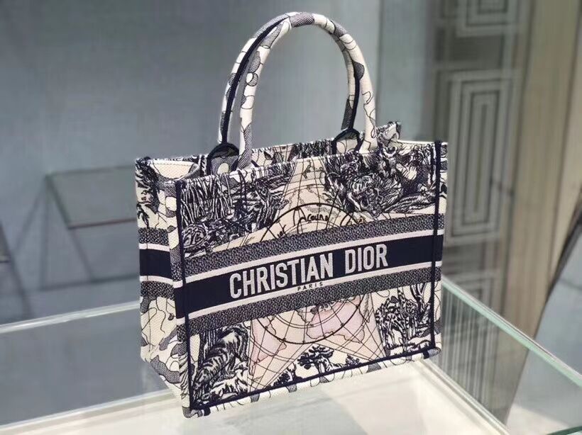 DIOR BOOK TOTE EMBROIDERED CANVAS BAG C1287-18