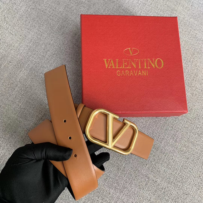 Valentino Leather Belt wide 4.0CM 3598 brown