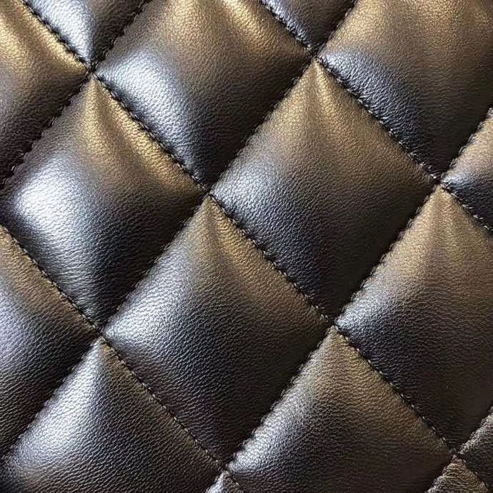 Chanel Jumbo Double Flaps Bags Black Original Sheepskin Leather A36097 Gold 