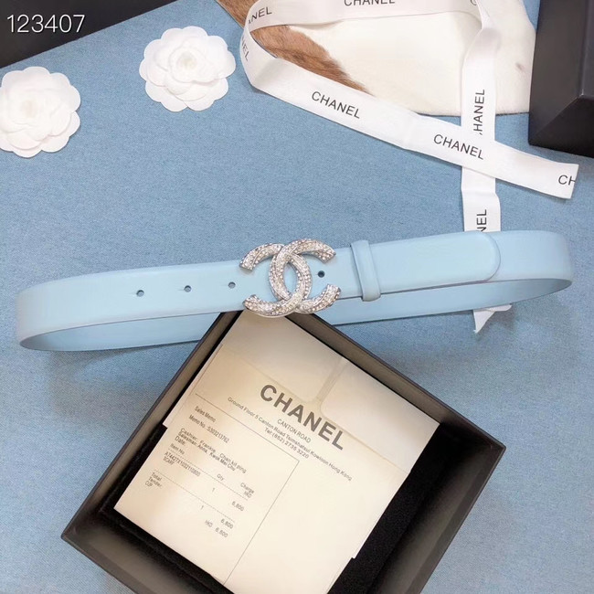 Chanel Original Calf Leather 3602 light blue&Silver