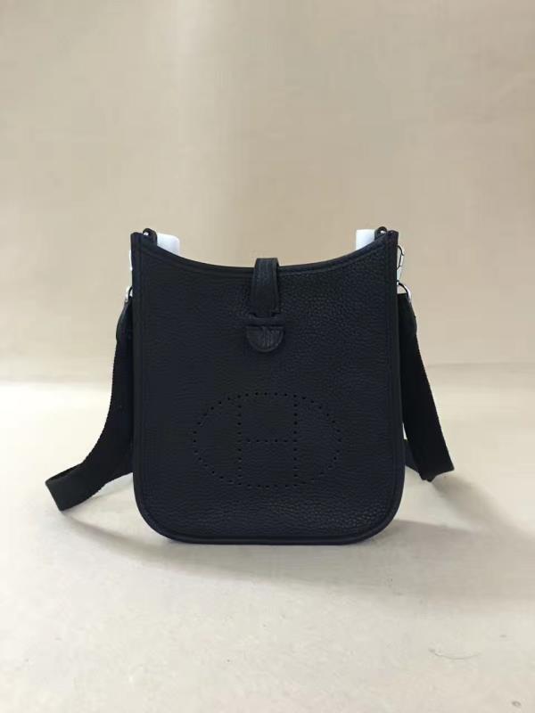 Hermes Evelyne mini 17cm Original Calf Leather Messenger Bag H1187 Black