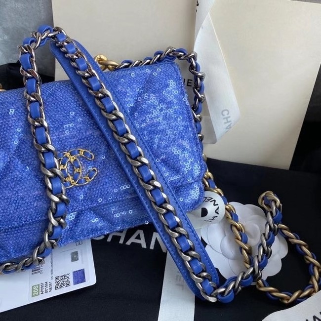 Chanel 19 Chain Wallet WOC AP0957 blue