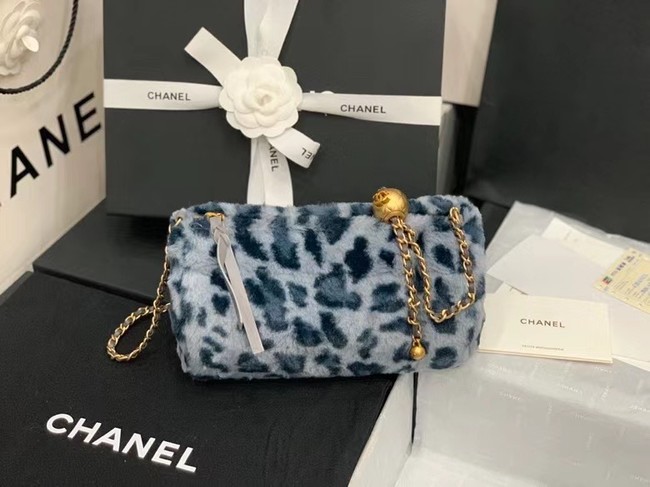 Chanel Mink hair Leopard Print AS1899 blue