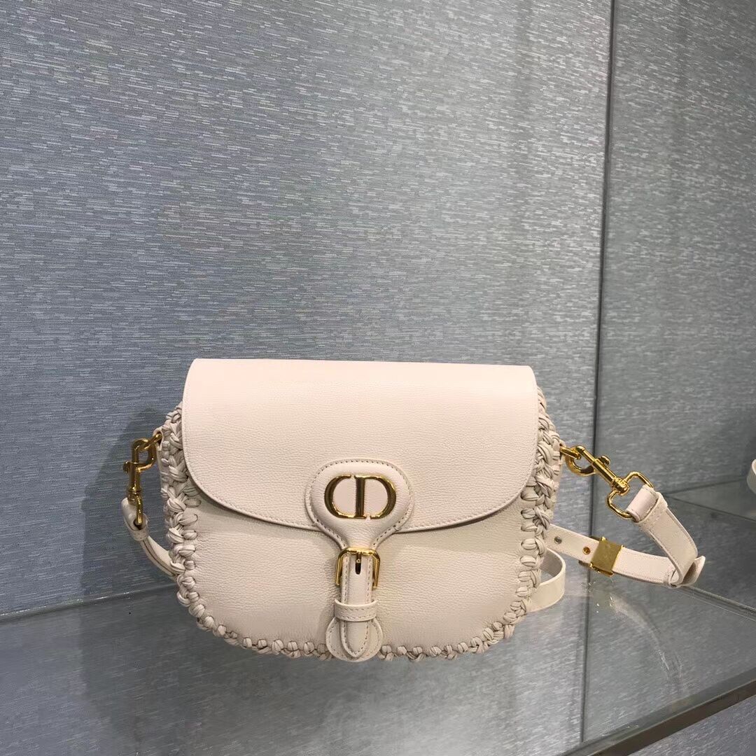 MEDIUM DIOR BOBBY BAG Latte Grained Grained Calfskin with Whipstitched Seams M9319UB
