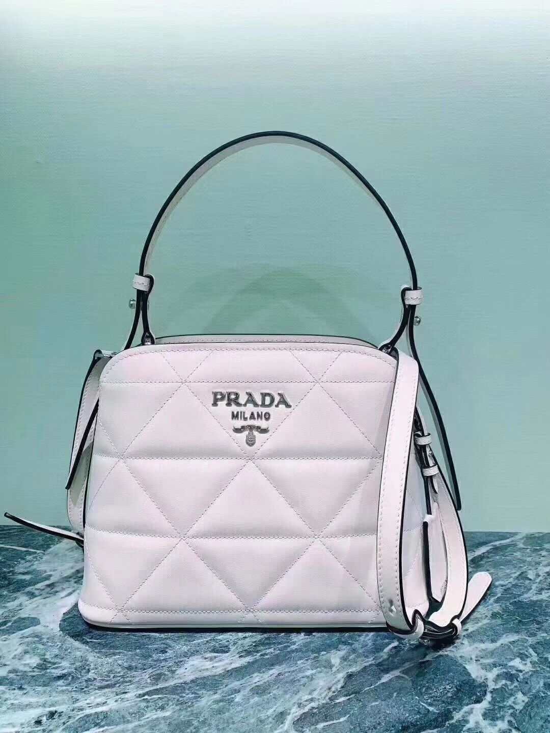 Prada Spectrum small leather bag 1BA311 white
