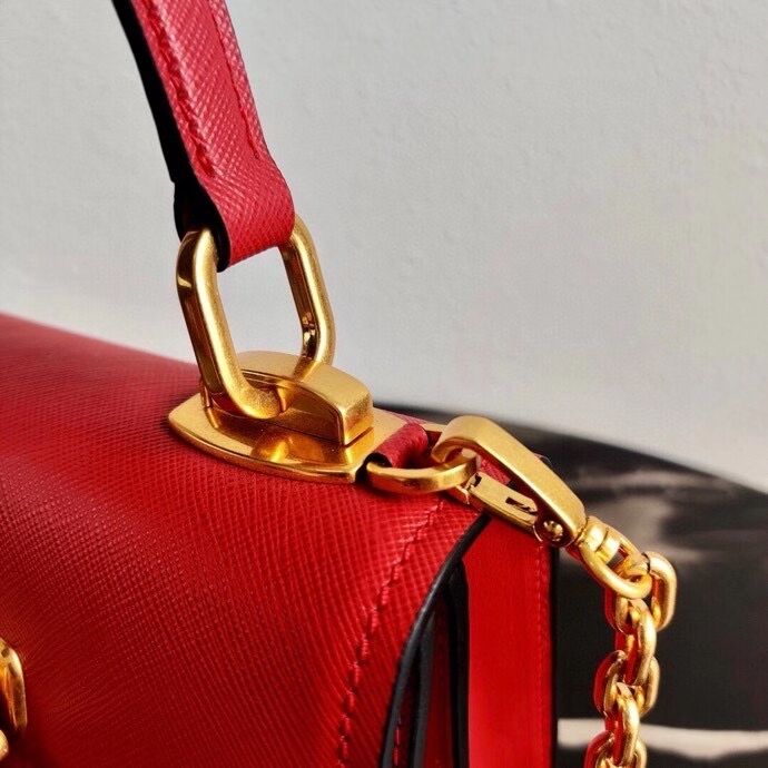 Prada Saffiano leather Prada Symbole bag 1BN021 red