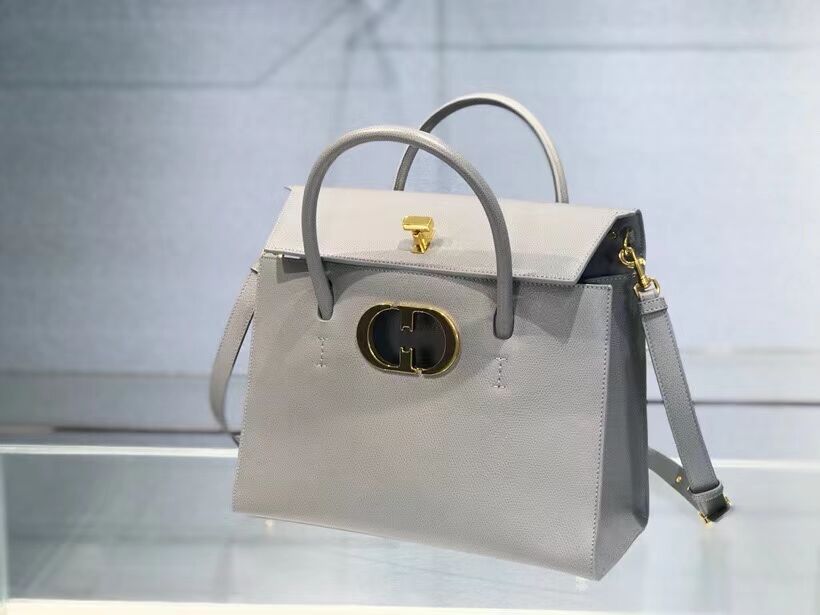DIOR LARGE ST HONORE TOTE Grained Calfskin M9306UBAE gray