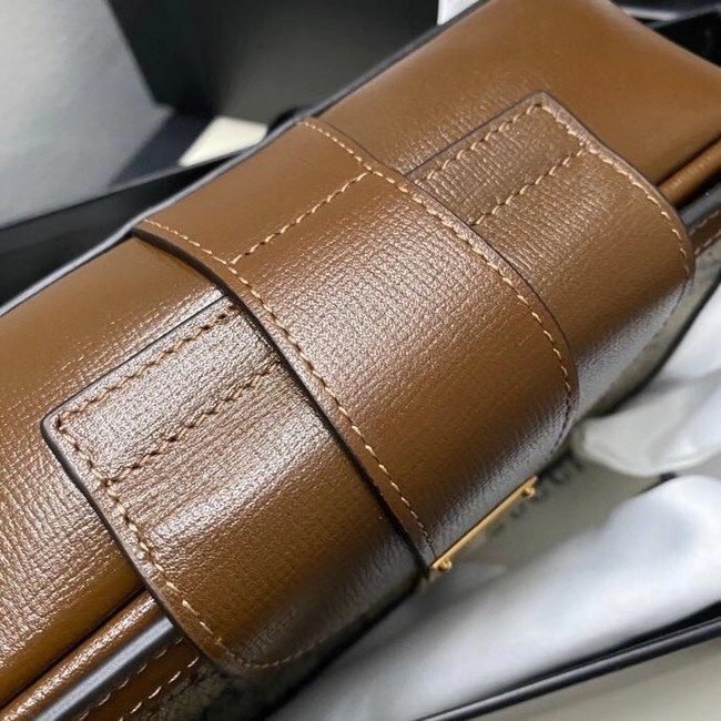 Gucci GG mini bag with clasp closure 614368 brown