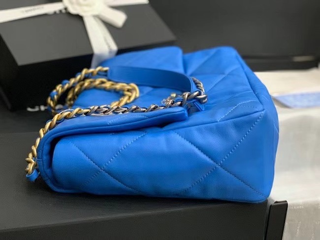 chanel 19 large flap bag AS1161 Electric blue