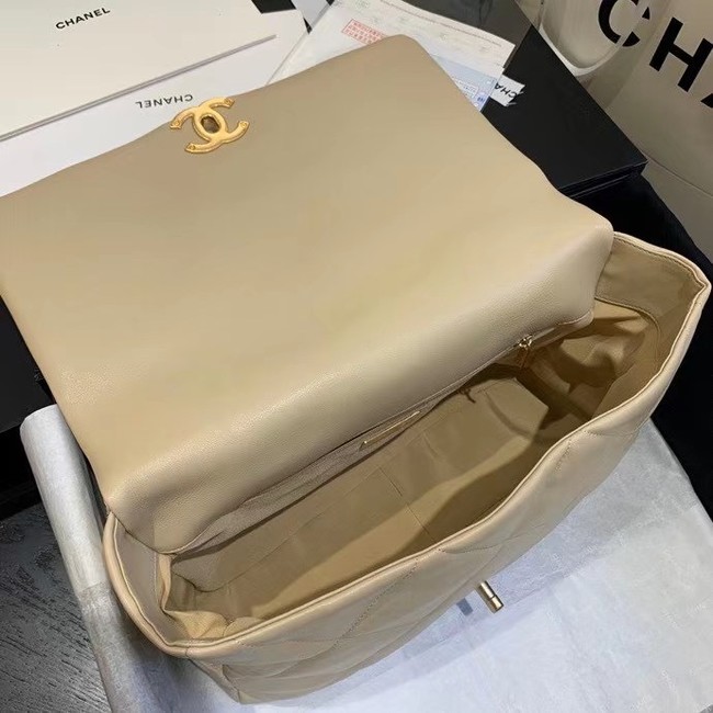 chanel 19 large flap bag AS1162 Light apricot