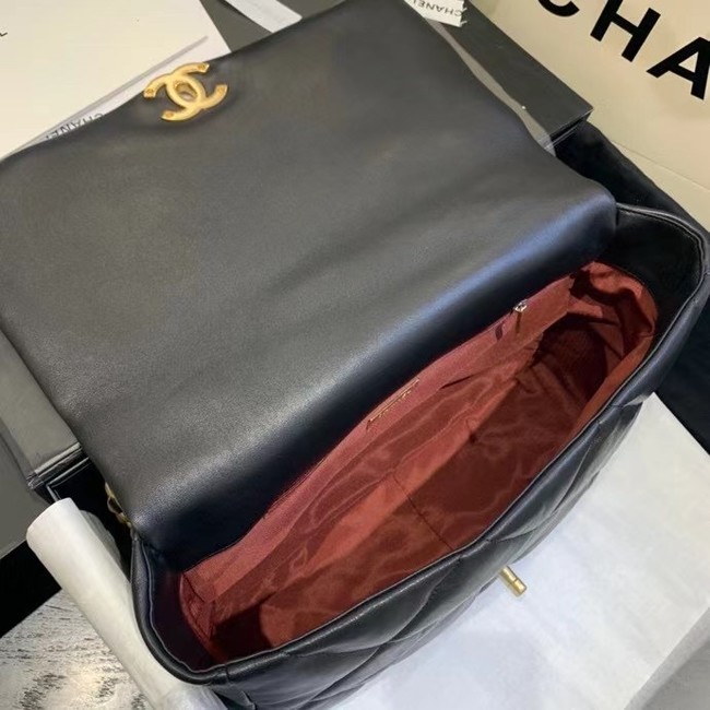 chanel 19 large flap bag AS1161 black