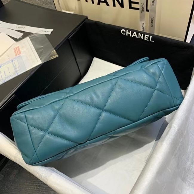 chanel 19 large flap bag AS1162 blue