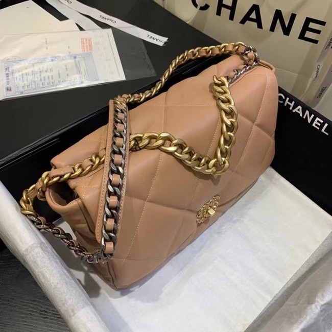 chanel 19 large flap bag AS1162 light pink