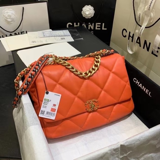 chanel 19 large flap bag AS1161 orange