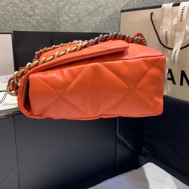 chanel 19 large flap bag AS1162 orange