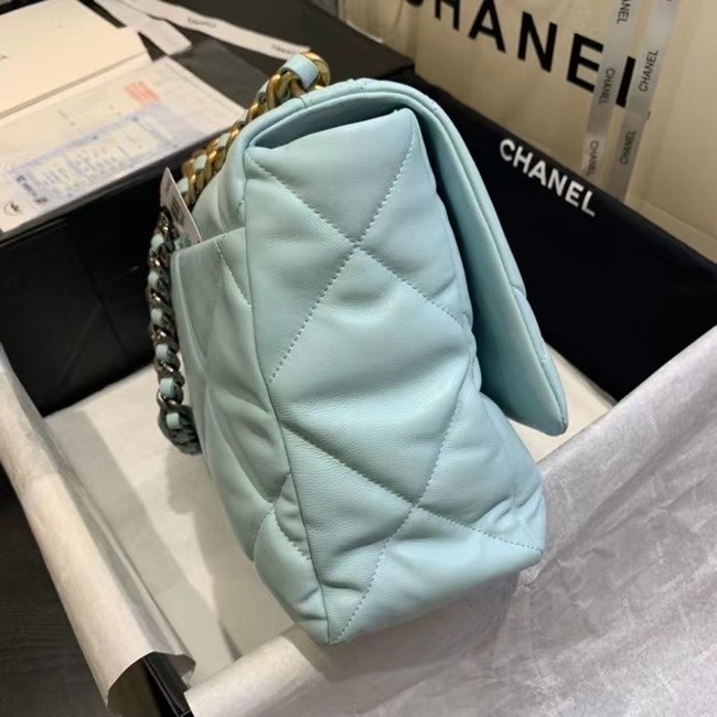 chanel 19 large flap bag AS1162 sky blue